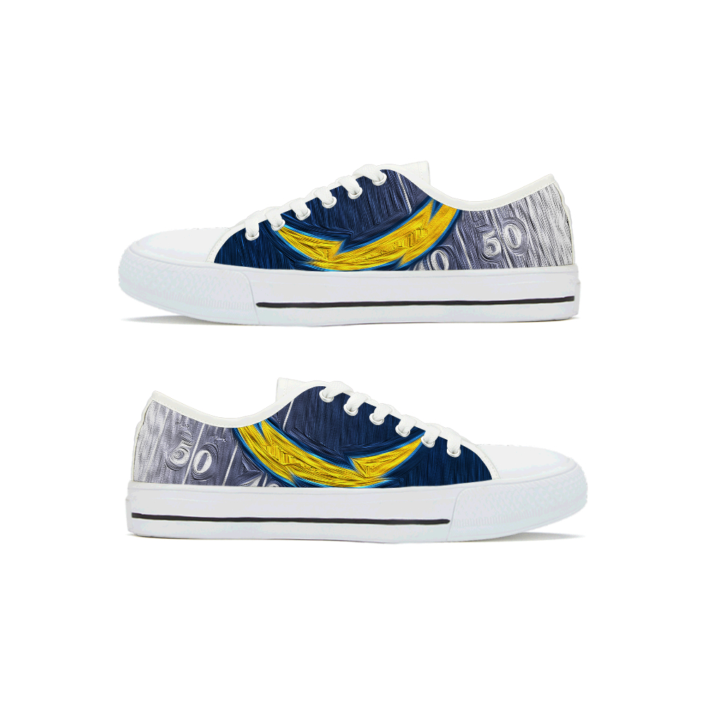 Men's Los Angeles Chargers Low Top Canvas Sneakers 002